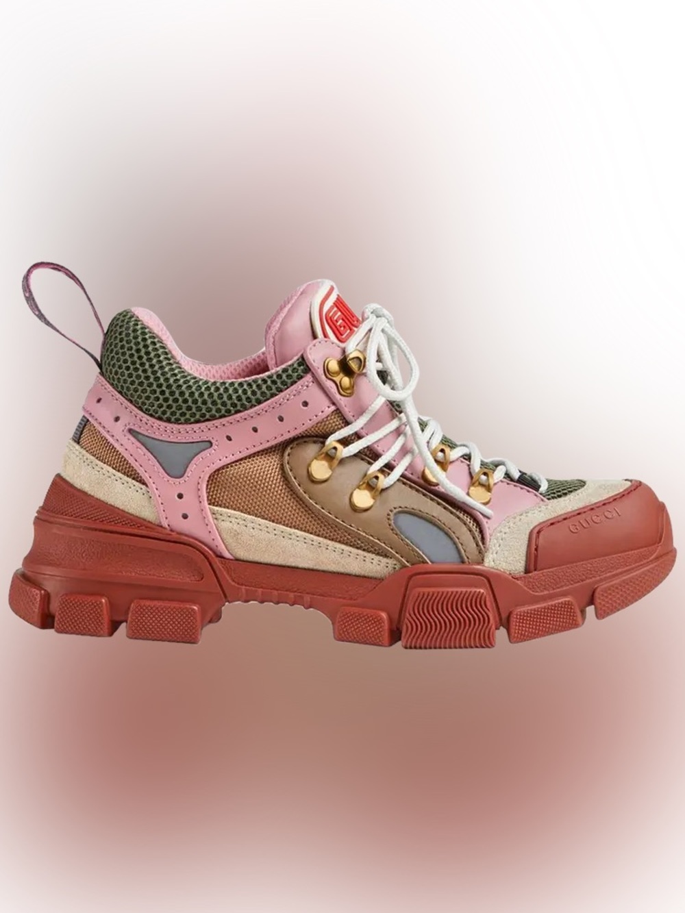 Gucci Kids Pink and Olive Flashtrek Sneakers